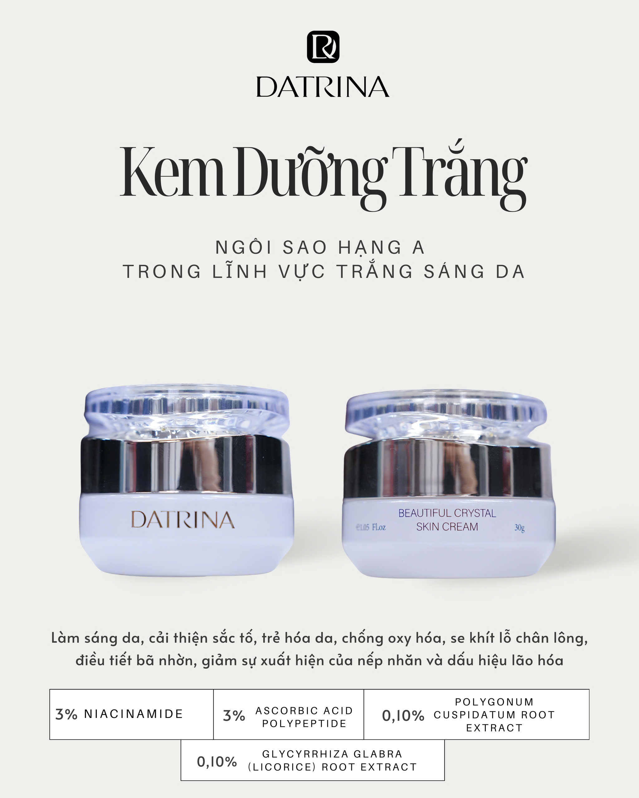 Kem dưỡng trắng Datrina R3